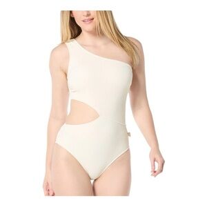 MICHAEL Michael Kors One-Shoulder Side-Cutout Swimsuit NWT